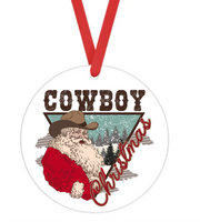 Cowboy Christmas - Christmas Ornament -  UV DTF Decals