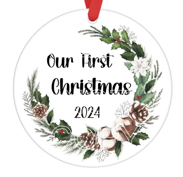 Our First Christmas 2024 - Sublimation Ornament Transfers