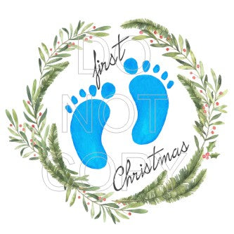 Blue Baby's First Christmas - Sublimation Transfers