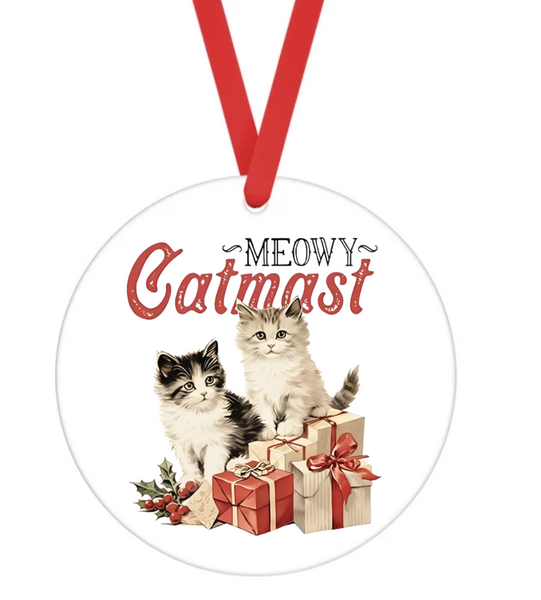 Meowy Catmast - Christmas Ornament -  UV DTF Decals