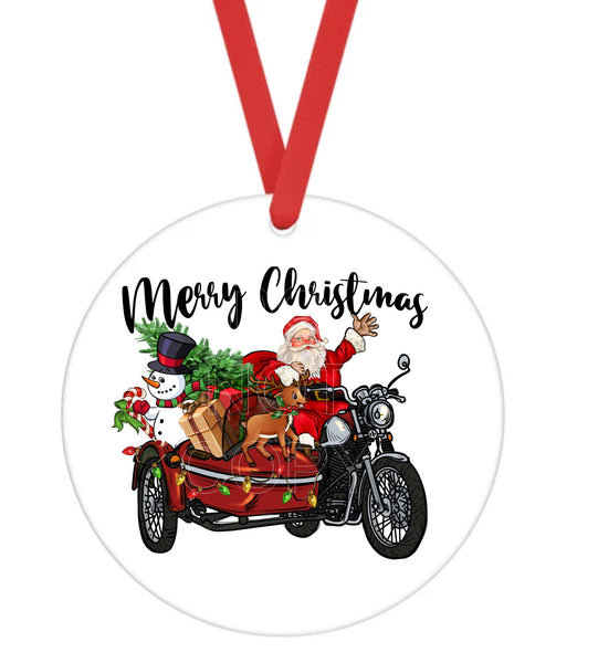 Merry Christmas Biker - Christmas Ornament -  UV DTF Decals