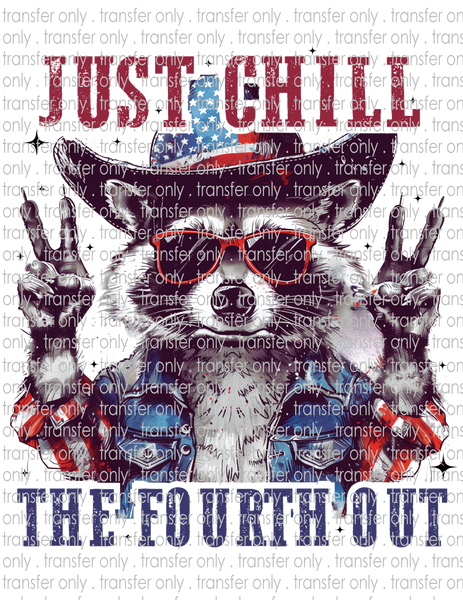 Chill the Fourth Out Raccoon - Waterslide, Sublimation Transfers