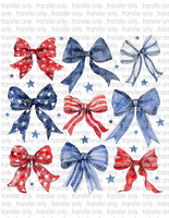 Patriotic Bows - Waterslide, Sublimation Transfers