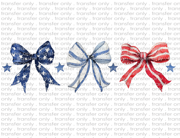 Patriotic Bows - Waterslide, Sublimation Transfers