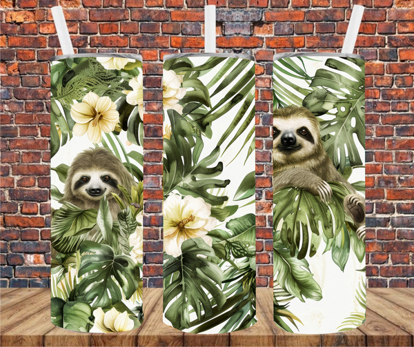 Tropical Sloths - Tumbler Wrap - Sublimation Transfers