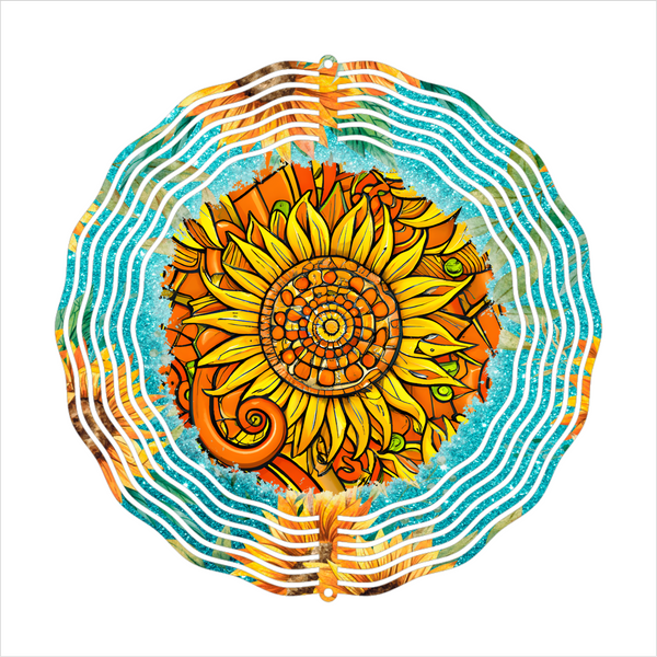 Abstract Sunflower - Wind Spinner - Sublimation Transfers