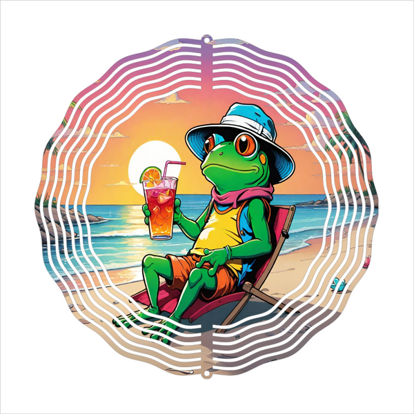 Beachy Frog - Wind Spinner - Sublimation Transfers