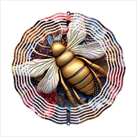 3D Metal Effect Honeybee - Wind Spinner - Sublimation Transfers