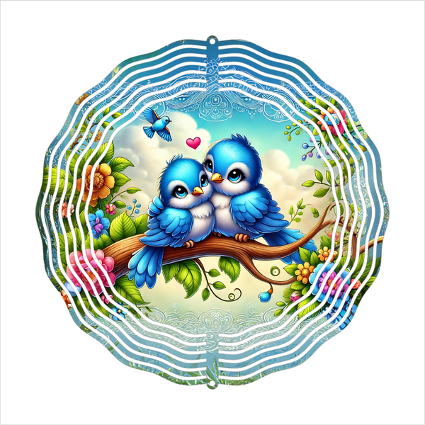 Adorable Bird Couple - Wind Spinner - Sublimation Transfers