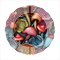 3D Metal Effect Mushrooms - Wind Spinner - Sublimation Transfers