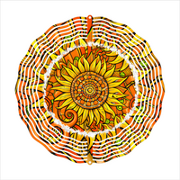 Bright Sunflower Abstract - Wind Spinner - Sublimation Transfers