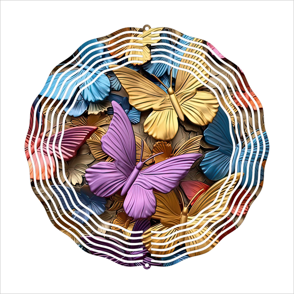 3D Metal Effect Butterflies - Wind Spinner - Sublimation Transfers