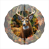 Deer Laying in Leaves - Wind Spinner - Sublimation Transfers