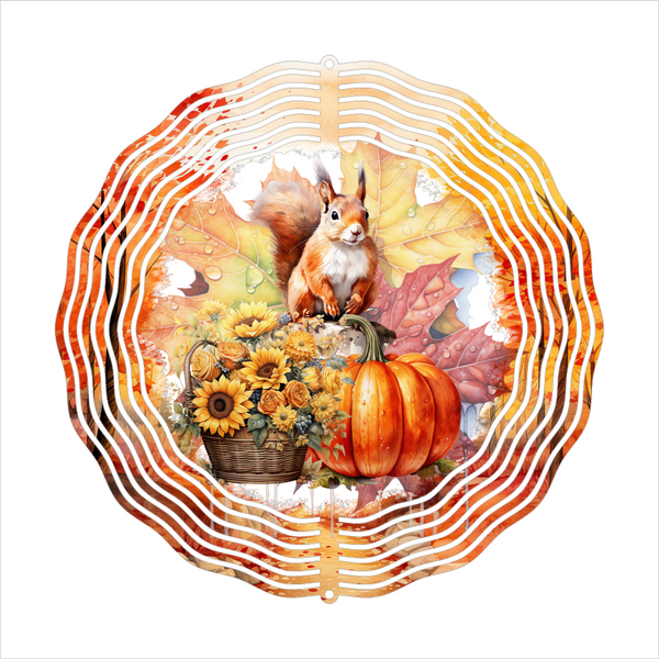 Fall Squirrel - Wind Spinner - Sublimation Transfers