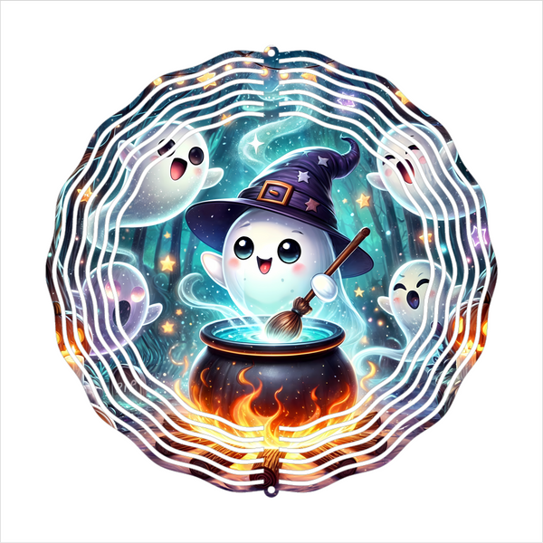 Ghost Cauldron - Wind Spinner - Sublimation Transfers