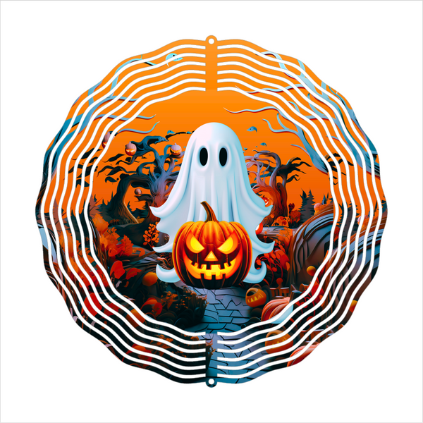 Ghost and Jack-o-Lantern - Wind Spinner - Sublimation Transfers