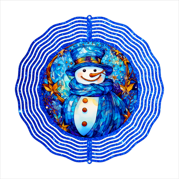 Glittery Snowman - Wind Spinner - Sublimation Transfers