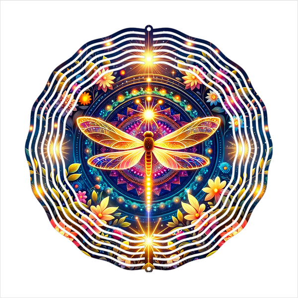 Vibrant Dragonfly - Wind Spinner - Sublimation Transfers