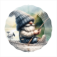Fishing Gnome - Wind Spinner - Sublimation Transfers