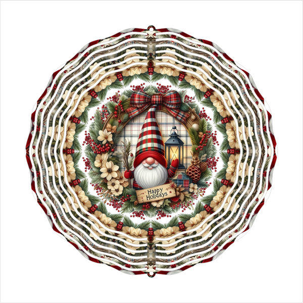 Happy Holidays Gnome - Wind Spinner - Sublimation Transfers