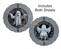 2 pc. - Halloween Ghost - Wind Spinner - Sublimation Transfers