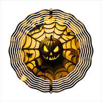 Jack-o-Lantern Spider Web - Wind Spinner - Sublimation Transfers