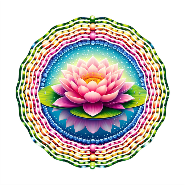 Lotus Flower - Wind Spinner - Sublimation Transfers