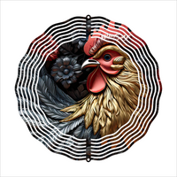 3D Metal Effect Rooster - Wind Spinner - Sublimation Transfers