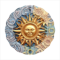 3D Metal Effect Sun - Wind Spinner - Sublimation Transfers