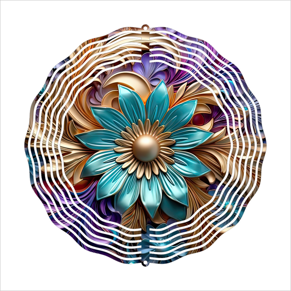 3D Metal Effect Floral - Wind Spinner - Sublimation Transfers