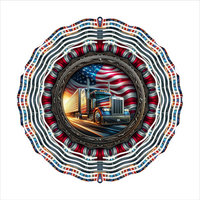 Patriotic Trucker - Wind Spinner - Sublimation Transfers