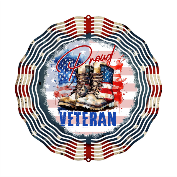 Proud Veteran - Wind Spinner - Sublimation Transfers