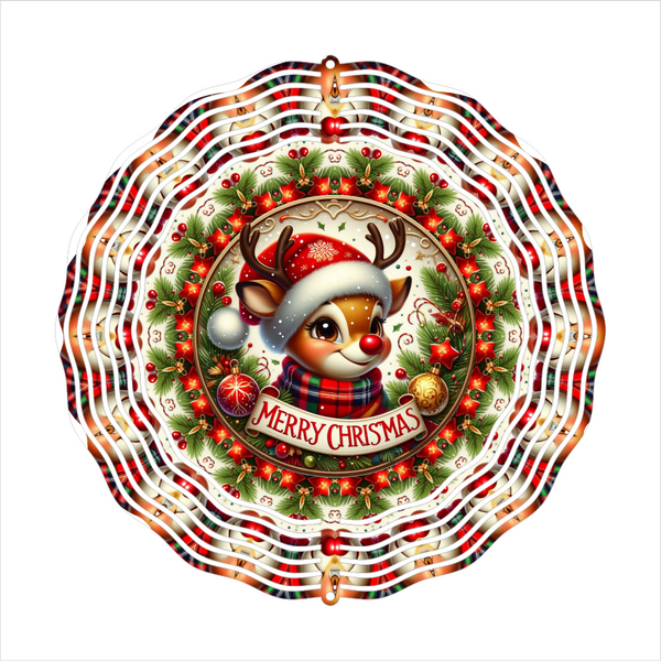 Merry Christmas Reindeer - Wind Spinner - Sublimation Transfers