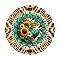 Vibrant Sunflowers - Wind Spinner - Sublimation Transfers