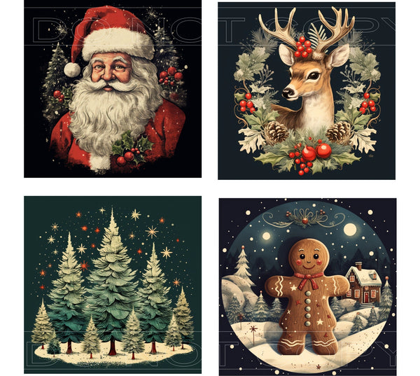 Vintage Christmas - Square Sublimation Sheet