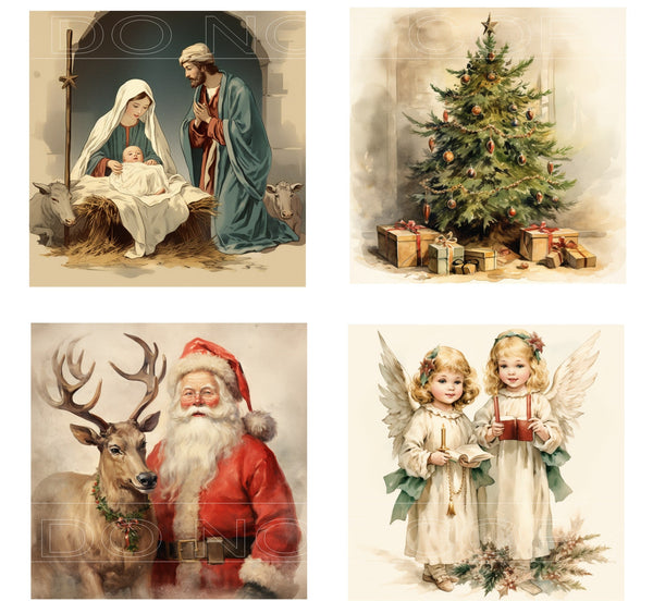 Vintage Christmas - Square Sublimation Sheet