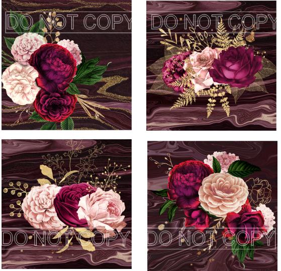 Burgundy Floral - Square Sublimation Sheet