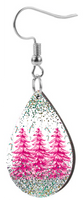 Pink Christmas Trees - Teardrop Template Transfer