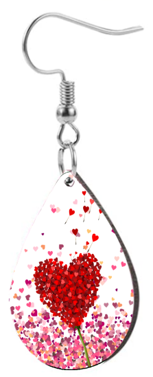 Glitter Effect Heart - Teardrop Template Transfer