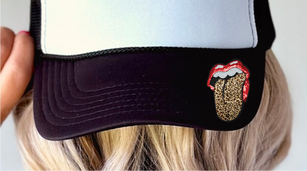 Leopard Tongue - Trucker Hat Element - Faux Embroidery