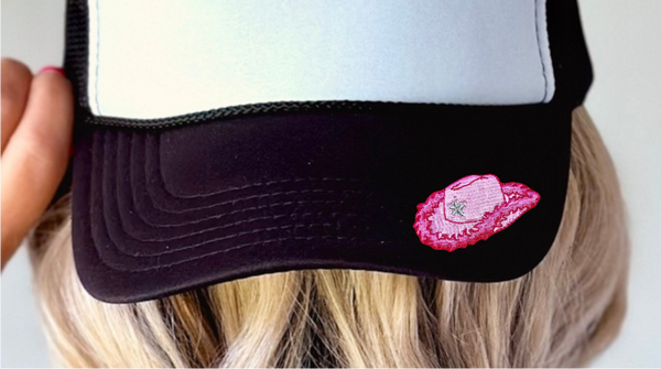 Cowgirl Hat - Trucker Hat Element - Faux Embroidery