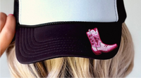 Cowboy Boot - Trucker Hat Element - Faux Embroidery