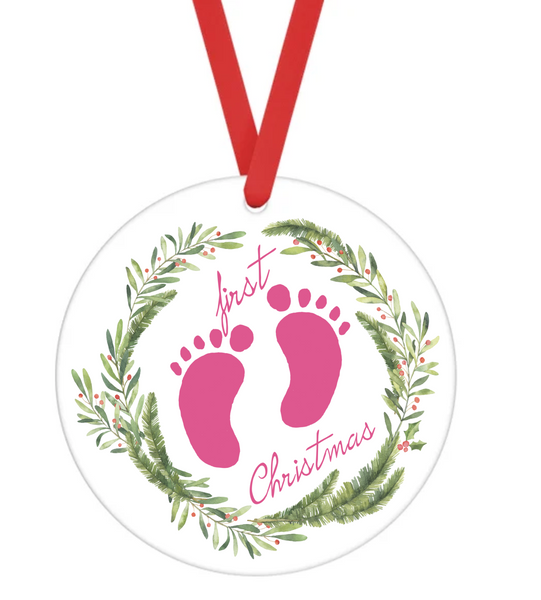 Baby's 1st Christmas - Christmas Ornament -  UV DTF Decals