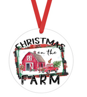 Christmas On The Farm - Christmas Ornament -  UV DTF Decals