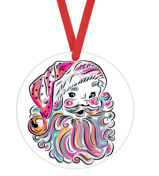 Colorful Santa - Christmas Ornament -  UV DTF Decals