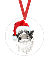 Santa Cow - Christmas Ornament -  UV DTF Decals