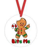 Bite Me - Christmas Ornament -  UV DTF Decals