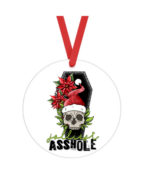 Jolliest Asshole - Bad Christmas - Christmas Ornament -  UV DTF Decals