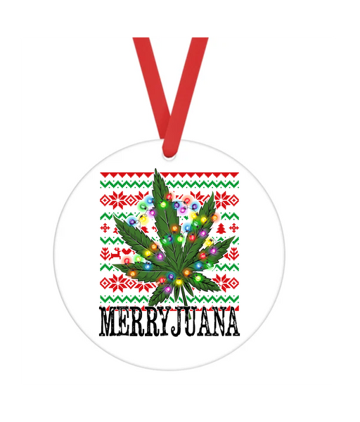 Merryjuana - Bad Christmas - Christmas Ornament -  UV DTF Decals