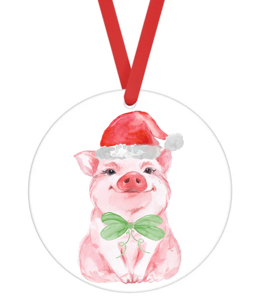 Santa Pig - Christmas Ornament -  UV DTF Decals